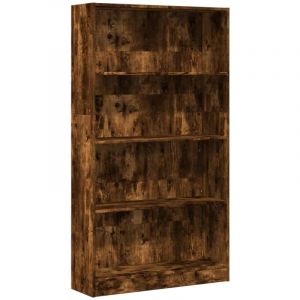 VidaXL Bibliothèque chêne fumé 80x24x143 cm bois d'ingénierie, étagère à livres, porte-livres, support à livres, armoire de rangement
