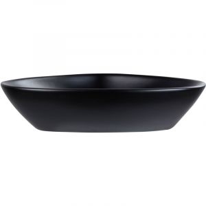 Beliani Lavabo en Céramique 60 x 39 cm Salle de Bain Irrégulier Evier Noir Tirig