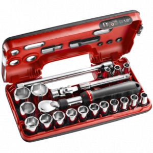 Facom SXL.DBOX1 - Coffret cliquet extensible 1/2" Detection Box m&eacute;triques - 6 pans SXL.DBOX1