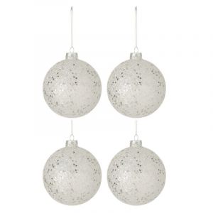 Image de Lot de 4 Boules de Noël "Étoiles" 12cm Argent Prix