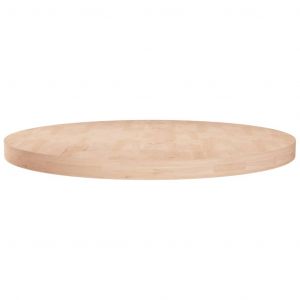 VidaXL Dessus de table rond &Oslash;80x4 cm Bois de ch&ecirc;ne massif non trait&eacute;