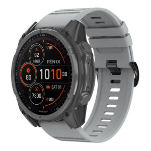 Imoshion QuickFit Bracelet en silicone Stripe Garmin Watch | Fixation 26 mm - Gris