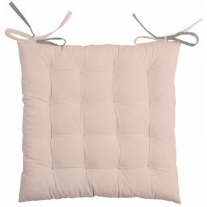 LOVELY CASA Lot de 4 galettes de chaise 16 points 40x40 Duo poudre souris coton 40 X 40 Rose