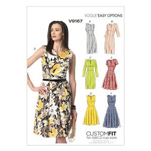 Vogue Patterns 9167, Robe pour Femme, Tailles, Multicolore, A5 (34-36-38-40-42)