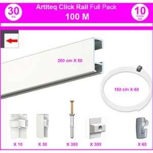 Image de Newly Pack Eco 100 m : cimaise Click Rail - Blanc (Peut &ecirc;tre peint) - 85 mm