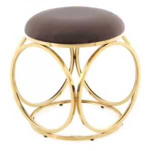 Prix Tabouret Design Whitney 45cm Taupe & Or