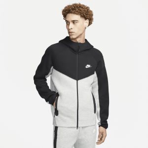 Image de Nike Sweat à capuche et zip Sportswear Tech Fleece Windrunner pour homme - Dark Grey Heather/Black/White, Dark Grey Heather/Black/White - Taille XS