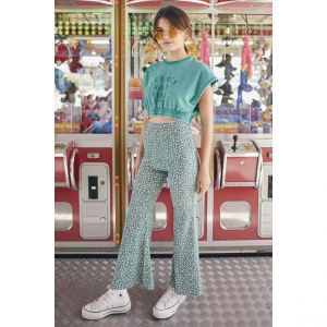 Image de Le Temps des Cerises Pantalon Jayagi &eacute;vas&eacute; stretch &agrave; imprim&eacute; floral