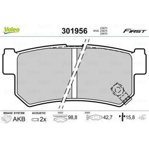 Valeo Plaquettes de frein X4 pour SSANGYONG: Rexton, Kyron, Korando, Actyon, Musso, Rodius, Actyon Sports & DAEWOO: Musso, Rexton (Ref: 301956)