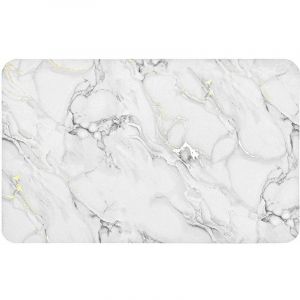 Douceur D'int&eacute;rieur - Tapis de bain en imitation marbre avec d&eacute;cor dor&eacute;, 50 x 80 cm.