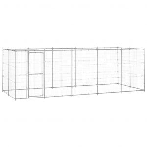 VidaXL Chenil Ext¿¿Rieur Acier Galvanis¿¿ Avec Toit 12,1 M?