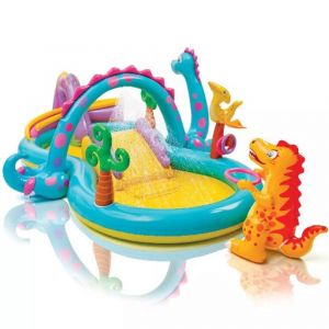 VidaXL Piscine gonflable aire de jeux Intex Dinoland 333x229x112 cm 57135EP Multicolore