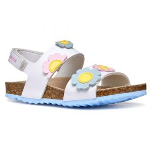 Geox J Adriel Girl D Sandale, White/Crystal, 24 EU