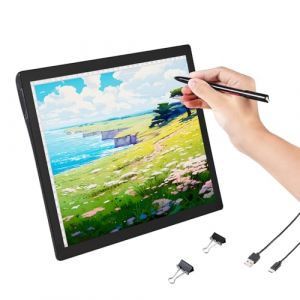 VEVOR Tablette lumineuse LED A4, table lumineuse dessin avec 5 niveaux luminosit&eacute; r&eacute;glable, tableau dessin rechargeable pour tra&ccedil;age, pour peinture diamant, animation, croquis, pochoir, artistes, noir