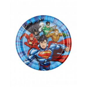 Unique Industries Inc 8 Petites assiettes en carton Justice League 18 cm Taille