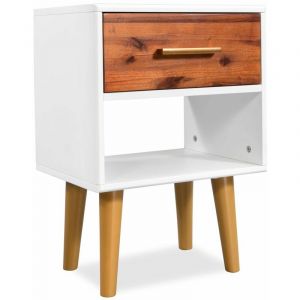 Image de Table de nuit c vet commode armoire meuble chambre 40 x 30 x 45 cm bois d'acacia m if Bois