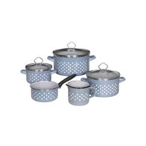 KrÜger Batterie de cuisine émaillée "Rügen" Bleu