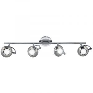 Esto Plafonnier LED, chrome, spots mobiles, longueur 70 cm, LUMIA