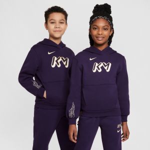Nike Sweat à capuche de foot Kylian Mbappé Club Fleece pour ado - Pourpre - Taille S - Unisex