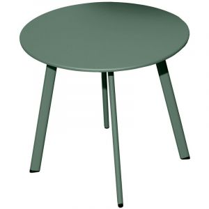 Proloisirs Table basse de jardin Massa&iuml; &oslash; 50 cm en acier &eacute;poxy - vert
