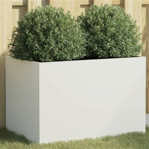 VidaXL Jardinière blanc 62x40x39 cm acier laminé à froid