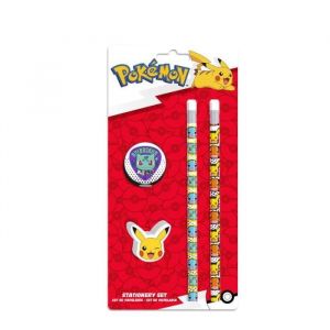 Cypronia BRAND POKÉMON: Ensemble de Papeterie Pokémon, matériel Scolaire, écriture, Cadeau, Crayon, Gomme, Taille-Crayon, Multicolore, Produit Officiel