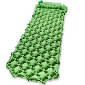 Matelas de couchage TRVLMORE - autogonflant - 1 personne - Pompe et oreiller intégrés - Vert