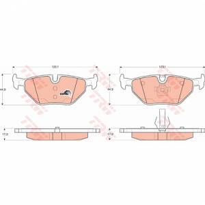 Trw Jeu de 4 plaquettes de frein &agrave; disque GDB1344 d'origine