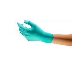 Ansell TouchNTuff 92-500 Gants en nitrile, procédé agroalimentaire, Vert, Taille 7 (Boîte de 100 gants)