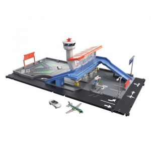 Image de Matchbox Coffret A&eacute;roport, avec sons, accessoires, 1 voiture et 1 avion inclus - Circuit / Petites voiture - D&egrave;s 3 ans