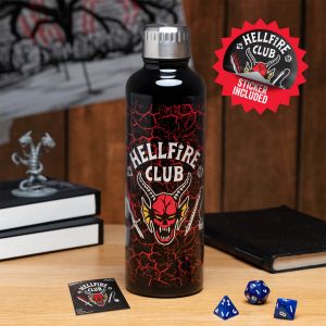 Image de Paladone Stranger Things Hellfire Club Metal Water Bottle (Sticker Included)