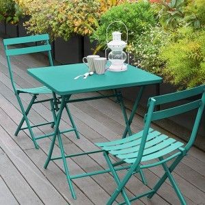 Image de Hesperide Table de jardin carrée Greensboro 70 x 70 cm Emeraude