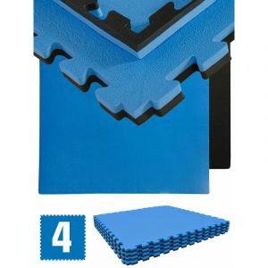 Eyepower Extra Épais : 3,2qm Tapis de Sol pour Gym 2,5cm - 4 Puzzles de Sol 90x90 - Dalles en Mousse Tapis Home Trainer Banc de Musculation - Floor Mat Tatami Judo - Tapis de Sport Fitness a la Maison