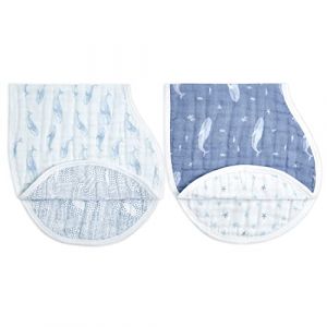 Aden + Anais Lot de 2 bavoirs d'épaule en coton bio oceanic