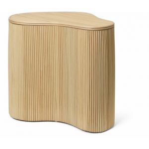 Ferm Living Table d'appoint Isola / Coffre - Rotin / 50 x 35 cm x H 46 cm marron/bois naturel en bois