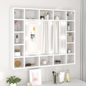 VidaXL Armoire de miroir avec LED Blanc 91x15x76,5 cm