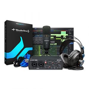 PreSonus AudioBox Studio - Édition 25e Anniversaire, Interface, Casques avec Ensemble de Logiciels comprenant Artist, Ableton Live Lite DAW et plus pour l'Enregistrement, le Streaming et le Podcasting