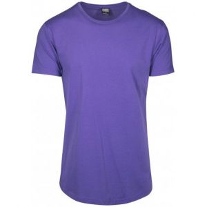 Urban classics Shaped Long Tee Manches Courtes Ourlet Arrondi Col Rond Basique Streetwear Minimaliste 100% Coton Jersey, Color Ultraviolet, 4XL Homme