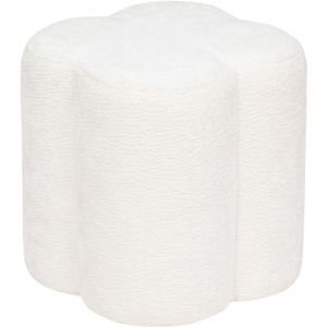 Atmosphera Pouf fleur en tissu chenille lavon
