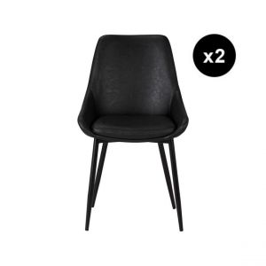 Zago Lot de 2 chaises noir