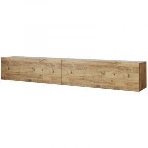 Meuble TV effet bois beige 180x32 cm