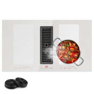 Klarstein Plaque de Cuisson Induction 2 en 1 90cm avec Hotte Aspirante 391m³ h