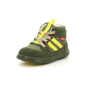 Kickers KICKBUBBLO Bottine, Kaki Jaune, 21 EU