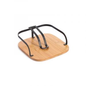 MSV Porte serviettes papier de tables avec barre de maintien Design industriel Bambou & Acier ELIE Noir mat