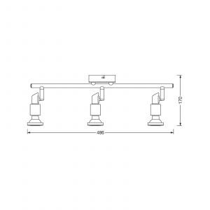 Osram Spot led GU10 3 têtes, orientable, avec led blanc chaud (2700 k), spot plafond ou applique en nickel, 7,8W, 690 lm
