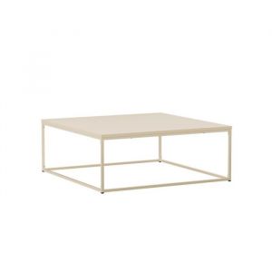 Oviala Table basse carrée moderne L90 cm écru