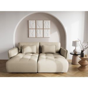 Canapé droit 4 places en beige