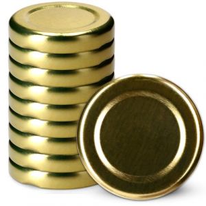 KADAX Lot de 10 couvercles à visser fi43 mm en métal, compatibles avec les bocaux de 40 ml, couvercles de rechange avec 4 dents à clipser, couvercles pour bocaux, bouteilles et bocaux