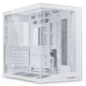 Lian Li O11 Dynamic Mini V2 Boîtier PC blanc | Tour midi ATX compacte avec design à deux chambres, verre trempé et construction modulaire