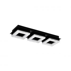 Eglo Plafonnier FRADELO LED Noir, 3 lumi&egrave;res - Moderne - Int&eacute;rieur - FRADELO - D&eacute;lai de livraison moyen: 10 &agrave; 14 jours ouvr&eacute;s. Port gratuit France m&eacute;tropolitaine et Belgique d&egrave;s 100 &euro;.